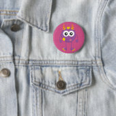 Badge Rond 5 Cm Rétro monstre pourpre mignon (En situation)