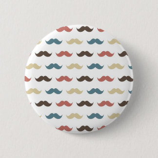 Badge Rond 5 Cm Rétro motif de moustache dans des couleurs multi