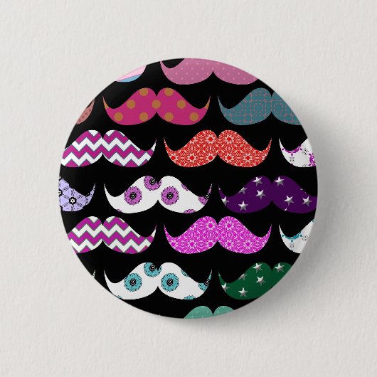 Badge Rond 5 Cm Rétro motif Girly drôle de moustache de moustache (Devant)