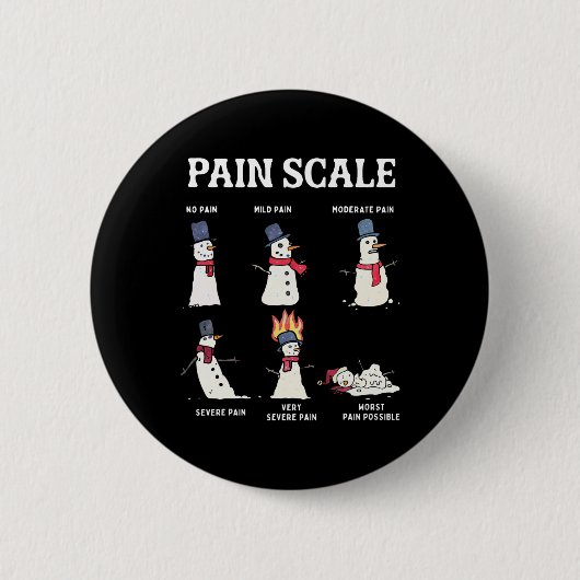 Badge Rond 5 Cm Retro Pain Scale Snowman Trauma Nurse Christmas Nu (Devant)