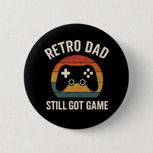Badge Rond 5 Cm Retro Papa Design de jeu - Toujours Obtenu Bouton 