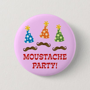 Badge Rond 5 Cm Rétro partie de moustache