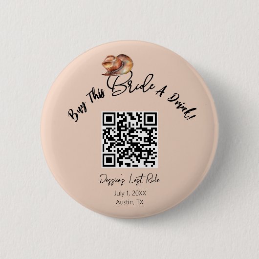 Badge Rond 5 Cm Retro Pastel Rodéo Rose Bachelorèse (Devant)