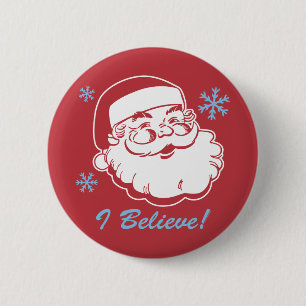 Badge Rond 5 Cm Rétro Père Noël croient