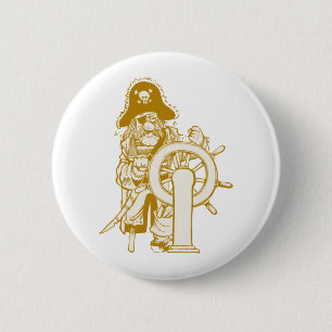 Badge Rond 5 Cm Rétro pirate