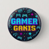 Badge Rond 5 Cm Retro Pixel Art Gaming Button Design" (Devant)