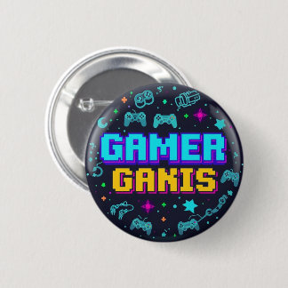 Badge Rond 5 Cm Retro Pixel Art Gaming Button Design"