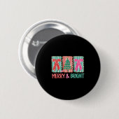 Badge Rond 5 Cm Retro Preppy Merry And Bright Girly Coquette Chris (Devant & derrière)