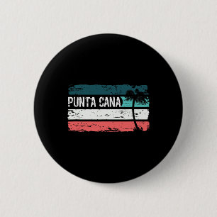 Badge Rond 5 Cm Retro Punta Cana en détresse