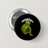 Badge Rond 5 Cm Retro Quote Its Not Easy Being Green Funny Frog An (Devant & derrière)