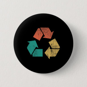 Badge Rond 5 Cm Retro Recycle Logo Protéger la nature Jour des ter