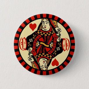 Badge Rond 5 Cm Rétro reine des coeurs