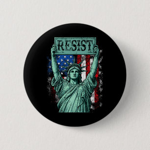 Badge Rond 5 Cm Rétro Résiste Pas Mon Président Anti-trump 