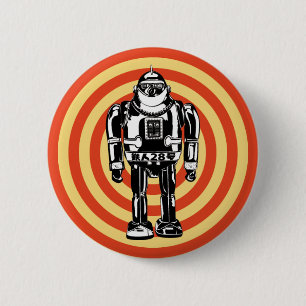 Badge Rond 5 Cm Rétro robot japonais