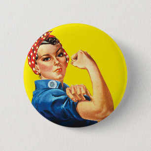 Badge Rond 5 Cm Rétro Rosie le féministe du Riveter : nous pouvo