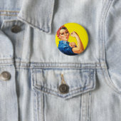 Badge Rond 5 Cm Retro Rosie le féministe Riveter - Nous pouvons le (En situation)