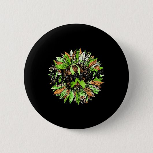 Badge Rond 5 Cm Retro-ruban vert de tournesol Leopard (Devant)