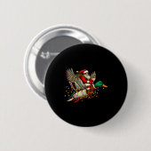 Badge Rond 5 Cm Retro Santa Mallard Duck Christmas Hunting Season (Devant & derrière)