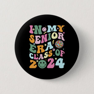 Badge Rond 5 Cm Retro Senior 2024 Classe De 2024 Diplômé En Mon Se