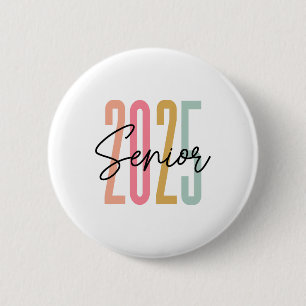 Badge Rond 5 Cm Retro Senior 2025 Cl De 2025 Lycée Diplôme