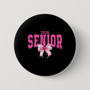 Badge Rond 5 Cm Retro Senior 2026 Cl de 2026 Coquette Rose Nœud Gr