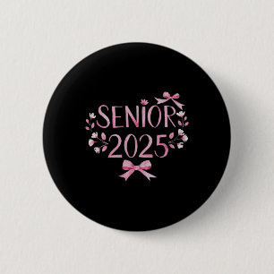Badge Rond 5 Cm Retro Senior 25 Cl De 2025 Graduation Coquette Pin
