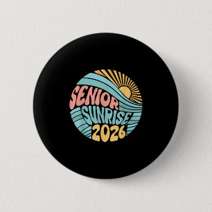 Badge Rond 5 Cm Retro Senior Sunrise 2026 Aînés De Cl Graduation