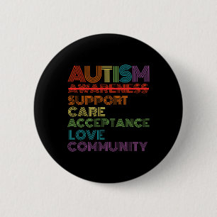 Badge Rond 5 Cm Retro Sensibilisation sur l'autisme Enseignant Éco