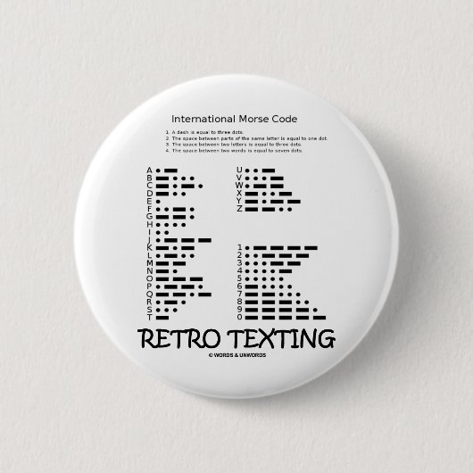 Badge Rond 5 Cm Rétro service de mini-messages (code Morse (Devant)