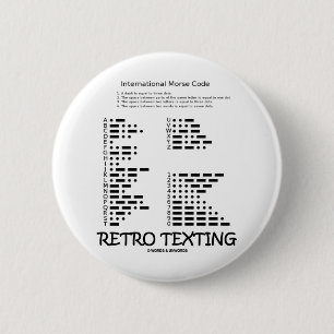 Badge Rond 5 Cm Rétro service de mini-messages (code Morse