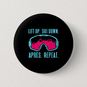 Badge Rond 5 Cm Retro Ski Goggles Vintage 80s 90s Skiing Outfit