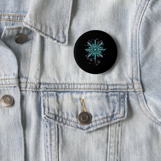 Badge Rond 5 Cm Retro Snowflake For Women (En situation)
