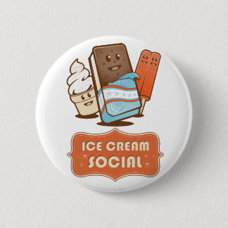 Badge Rond 5 Cm Rétro Social de crème glacée