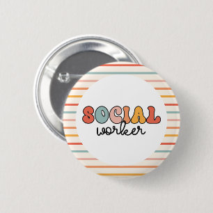 Badge Rond 5 Cm Rétro Social Worker