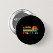 Badge Rond 5 Cm Retro Sunset Autism Awareness Neurodiversity Spect (Devant & derrière)
