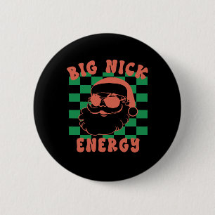 Badge Rond 5 Cm Retro Super Big Nick Père Noël Energy Noël Noël No