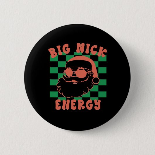 Badge Rond 5 Cm Retro Super Big Nick Père Noël Energy Noël Noël No (Devant)