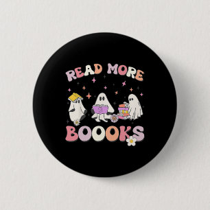 Badge Rond 5 Cm retro Super Lire plus Livres Ghost Boo ghoul drôle