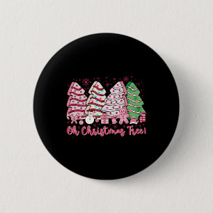 Badge Rond 5 Cm Retro Super rose Oh Noël Arbre gâteaux Debbie C