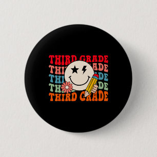 Badge Rond 5 Cm Retro super Troisième Niveau Retour À L'École Étud