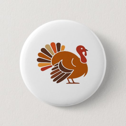 Badge Rond 5 Cm Retro Thanksgiving Turquie - Automne Harvest Desig (Devant)