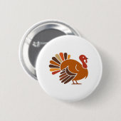 Badge Rond 5 Cm Retro Thanksgiving Turquie - Automne Harvest Desig (Devant & derrière)