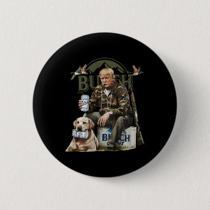 Badge Rond 5 Cm Retro Trump Chasse Au Cerf Drôle Boire De La Bière