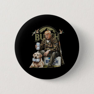 Badge Rond 5 Cm Retro Trump Chasse Deer Drôle Bière Boire