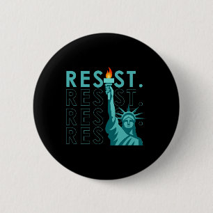 Badge Rond 5 Cm Rétro Vintage Anti Trump Résiste À La Statue De La