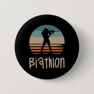 Badge Rond 5 Cm Retro Vintage Clic Biathlon Biathlete