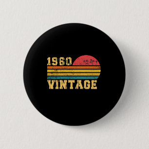 Badge Rond 5 Cm Rétro Vintage Coucher de soleil 1960 Anniversaire 