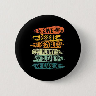 Badge Rond 5 Cm Retro Vintage Enregistrer les abeilles Secourir le