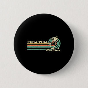 Badge Rond 5 Cm Rétro Vintage Family Vacation Costa Rica Pura Vida
