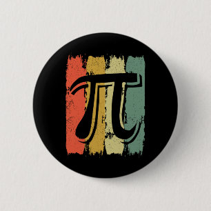 Badge Rond 5 Cm Retro Vintage Pi Math Geek Mathématicien Jour Pi